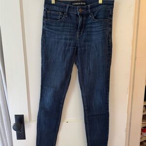 Express Deep Indigo Skinny Jeans Mid Rise